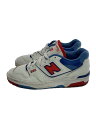 【中古】NEW BALANCE◆BB550/ホワイト/24.5cm/WHT/レザー【シューズ】