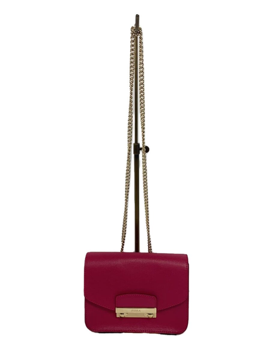 Furla - 【中古】FURLA◆チェーンミニショルダーバッグ/レザー/PNK/22987【バッグ】