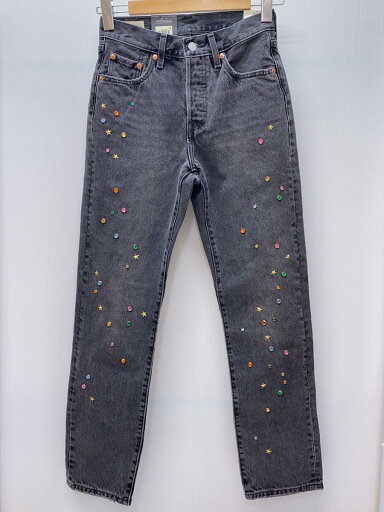 【中古】Levi’s◆ストレートパンツ/25/コットン/GRY/501/タグ付き/カラーストーン/スタッズ/HIGH RISE/【レディースウェア】 【中古】Levi’s◆ストレートパンツ/25/コットン/GRY/501/タグ付き/カラーストーン/スタッズ/HIGH RISE/【レディースウェア】
