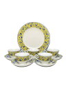 【中古】Noritake◆SAN REMO/プレート×1/カップ&ソーサー×5/6点セット/YLW【キッチン用品】