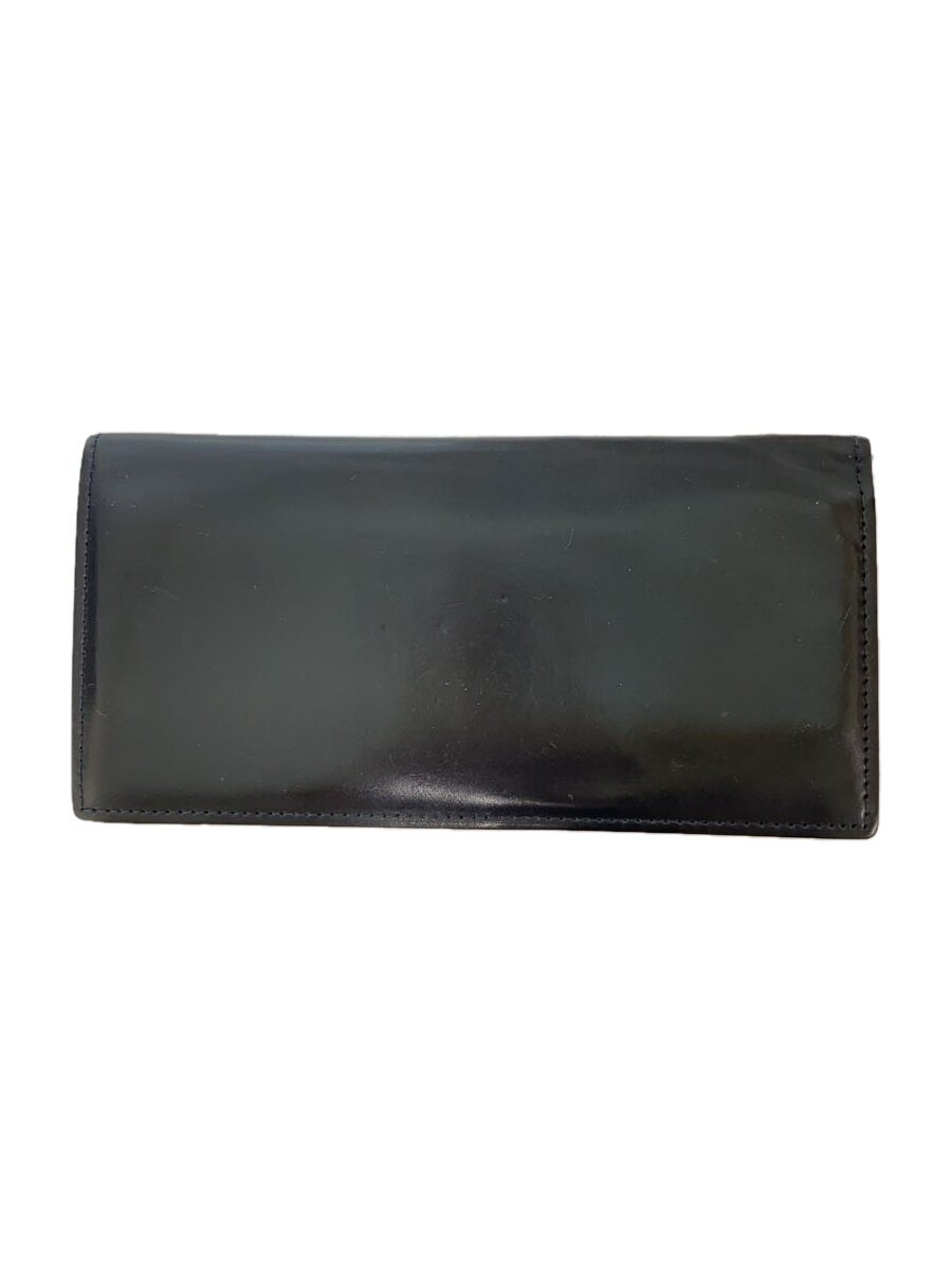 【中古】GANZO◆CORDOVAN/通しマチ長財布/レザー/BLK/無地/メンズ【服飾雑貨他】