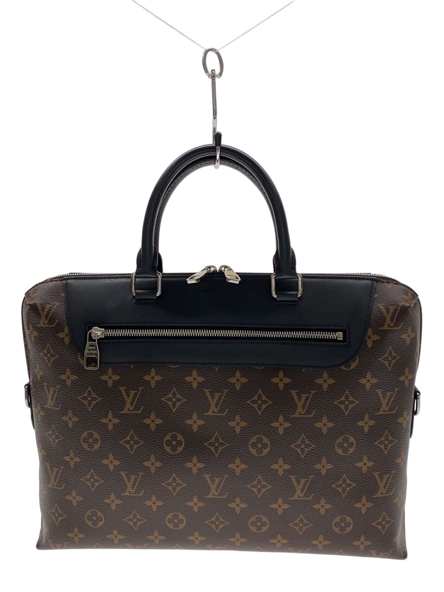 【中古】LOUIS VUITTON◆2)ポルト・ドキュマン・ジュールNM_モノグラム・マカサー/PVC/BRW【バッグ】