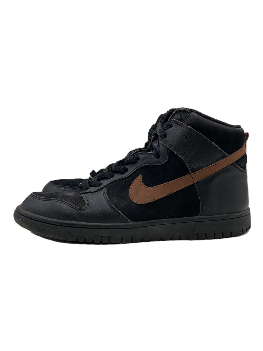 【中古】NIKE◆DUNK HIGH/ダンクハイ/ブラック/309432-021/26.5cm/BLK【シューズ】
