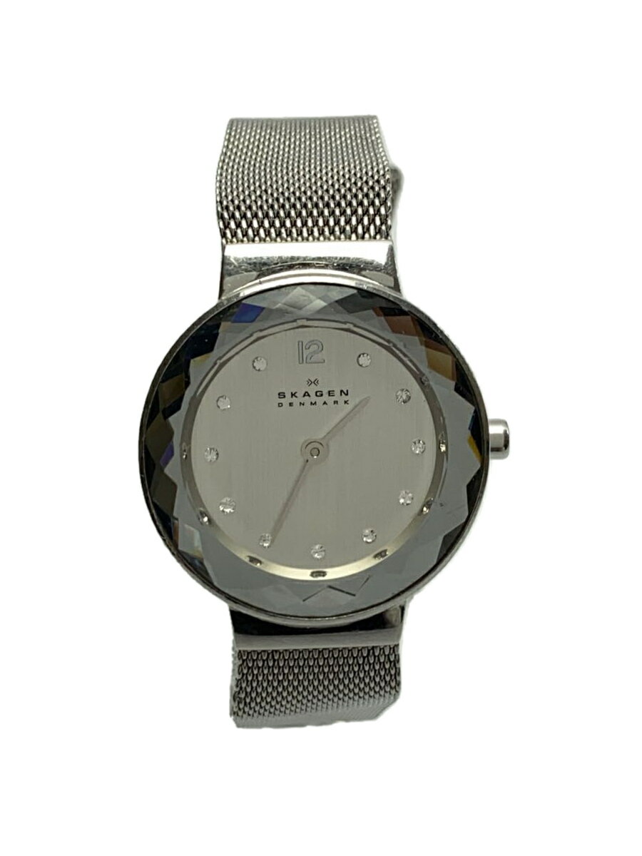 【中古】SKAGEN◆LEONORA/スチールメッシュウォッチ/クォーツ腕時計/アナログ/ステンレス/SLV/456SSS【服飾雑貨他】