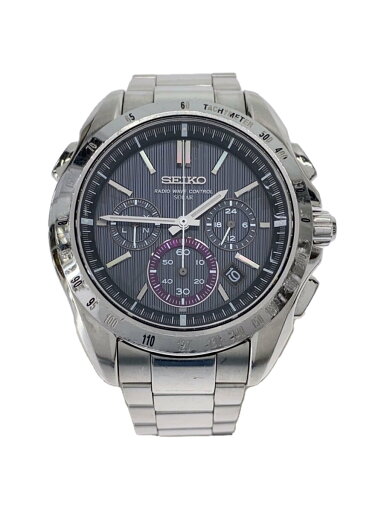 【中古】SEIKO◆ソーラー腕時計/アナログ/ステンレス/BLK/SLV/8B82-0AE0//【服飾雑貨他】 【中古】SEIKO◆ソーラー腕時計/アナログ/ステンレス/BLK/SLV/8B82-0AE0//【服飾雑貨他】
