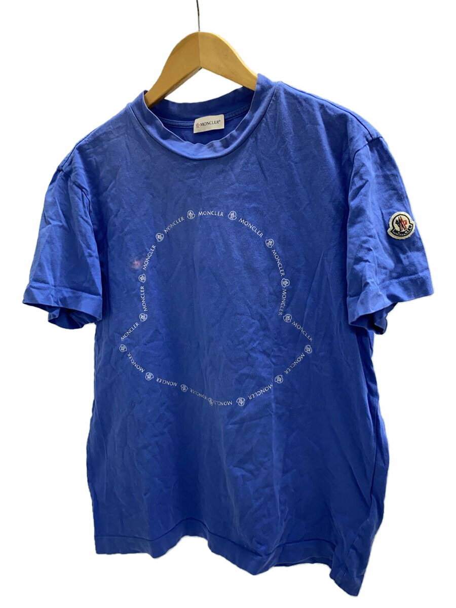 【中古】MONCLER◆SS TSHIRT/Tシャツ/S/コットン/WHT/使用感有/汚れ有/H10918C00027 8390T【メンズウェア】