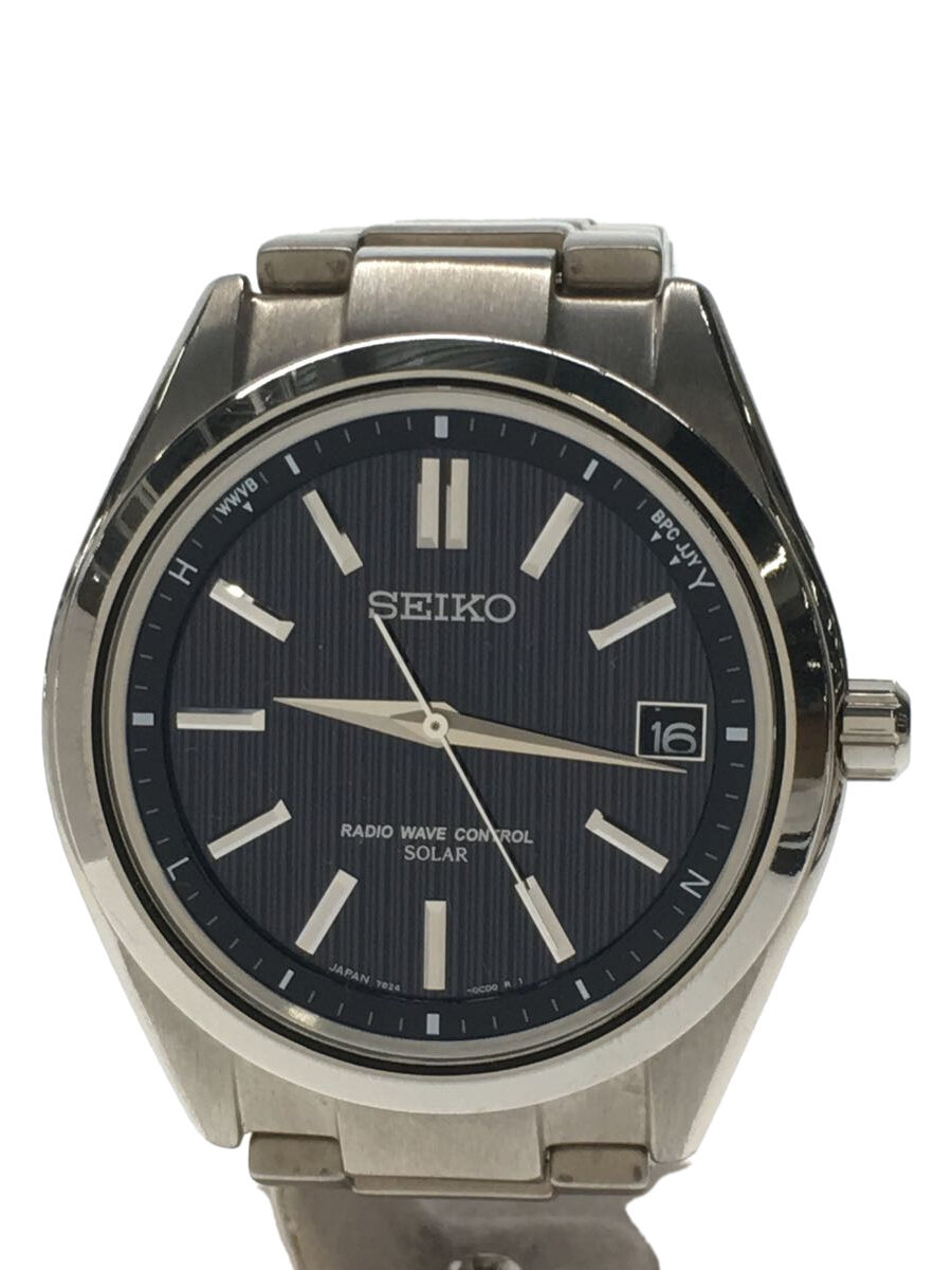 【中古】SEIKO◆クォーツ腕時計/アナログ/BLK/SLV/7B24-0BH0【服飾雑貨他】