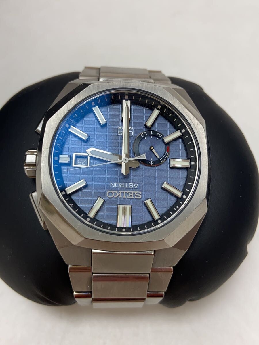 【中古】SEIKO◆GPS電波ソーラー腕時計/アストロン ネクスター/腕時計/アナログ/ステンレス/BLU/SLV/3X6【服飾雑貨他】