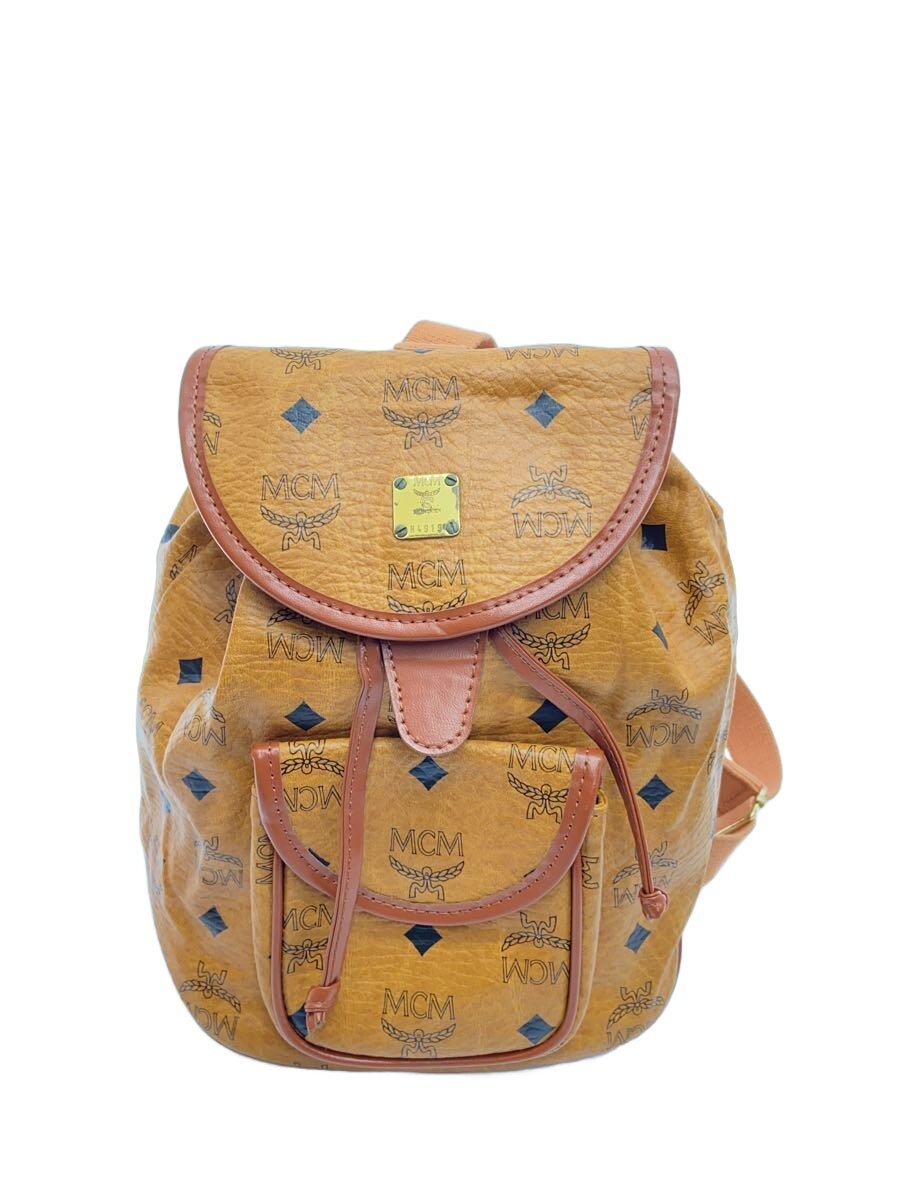 【中古】MCM◆Visetos Mini Backpack Cognac/ブラウン/使用感有【バッグ】
