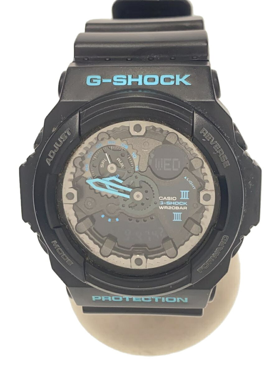 【中古】CASIO◆クォーツ腕時計・G-SHOCK/デジアナ/ラバー/BLK/BLK【服飾雑貨他】