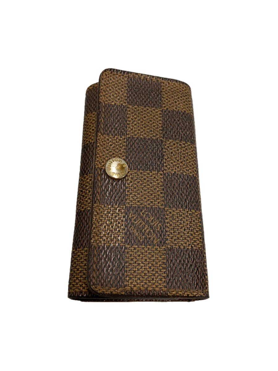 【中古】LOUIS VUITTON◆ミュルティクレ4_ダミエ・エベヌ_BRW/レザー/メンズ【服飾雑貨他】