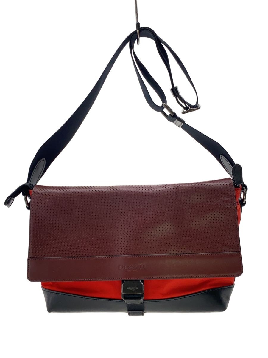 COACH - 【中古】COACH◆ショルダーバッグ_パフォレイテッド_バイク/レザー/RED//【バッグ】