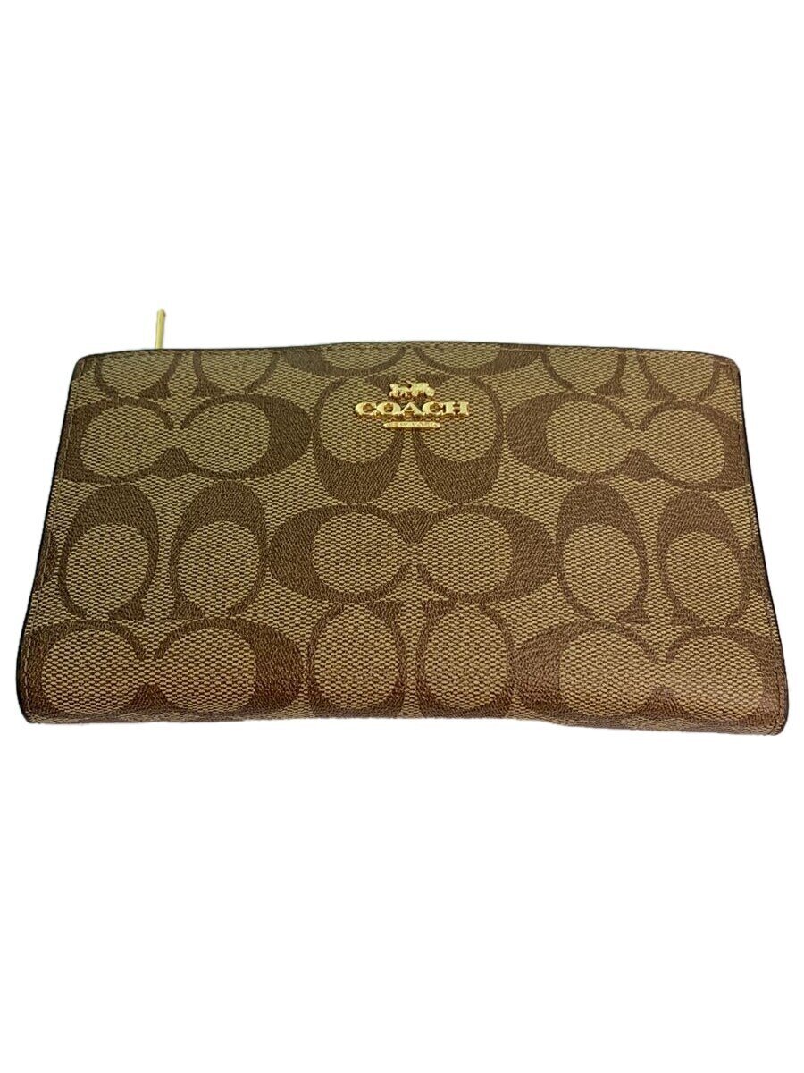 【中古】COACH◆長財布/PVC/BEG/総柄/レディース/C8714【服飾雑貨他】