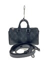 【中古】LOUIS VUITTON◆キーポルXS_モノグラム・エクリプス_BLK/レザー/BLK【バッグ】