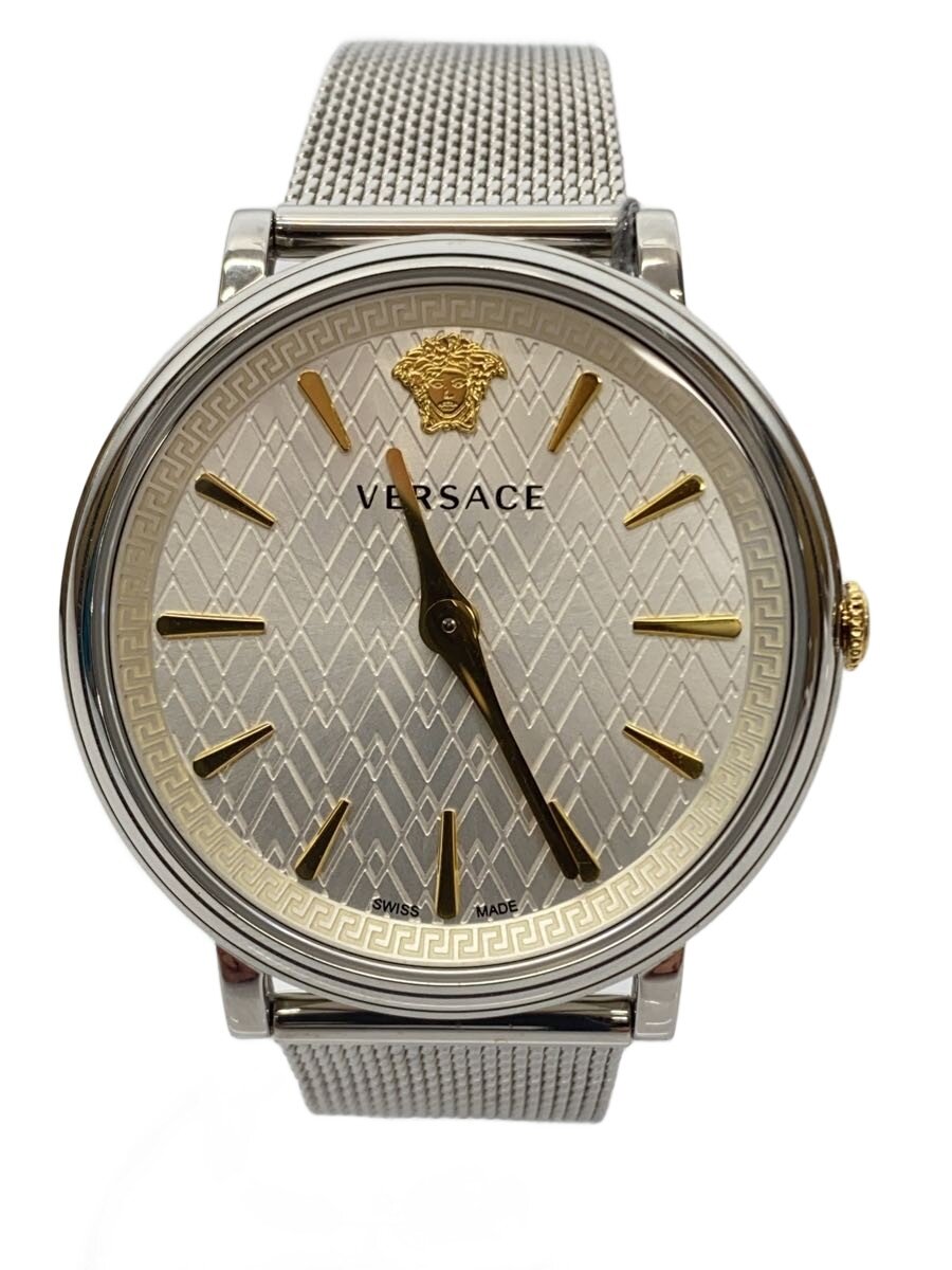 【中古】VERSACE◆クォーツ腕時計/アナログ/GLD/SLV【服飾雑貨他】