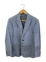 【中古】HARDY AMIES◆テーラードジャケット/48/コットン/ブルー【メンズウェア】