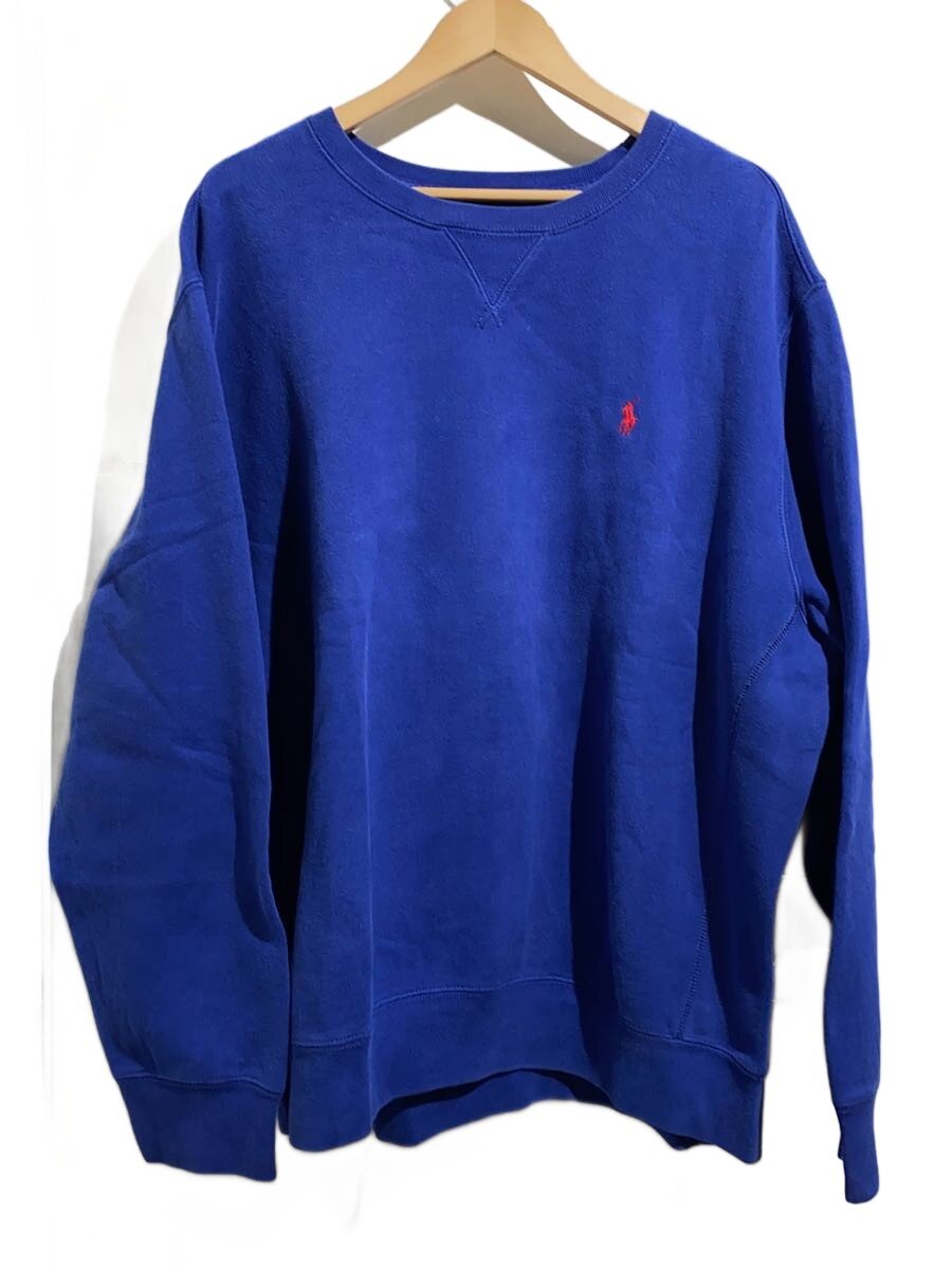 【中古】POLO RALPH LAUREN◆90s/前V/スウェット/XXL/コットン/NVY//【メンズウェア】