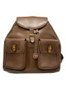 【中古】GUCCI◆リュックサック_バンブー/レザー/BRW/無地【バッグ】