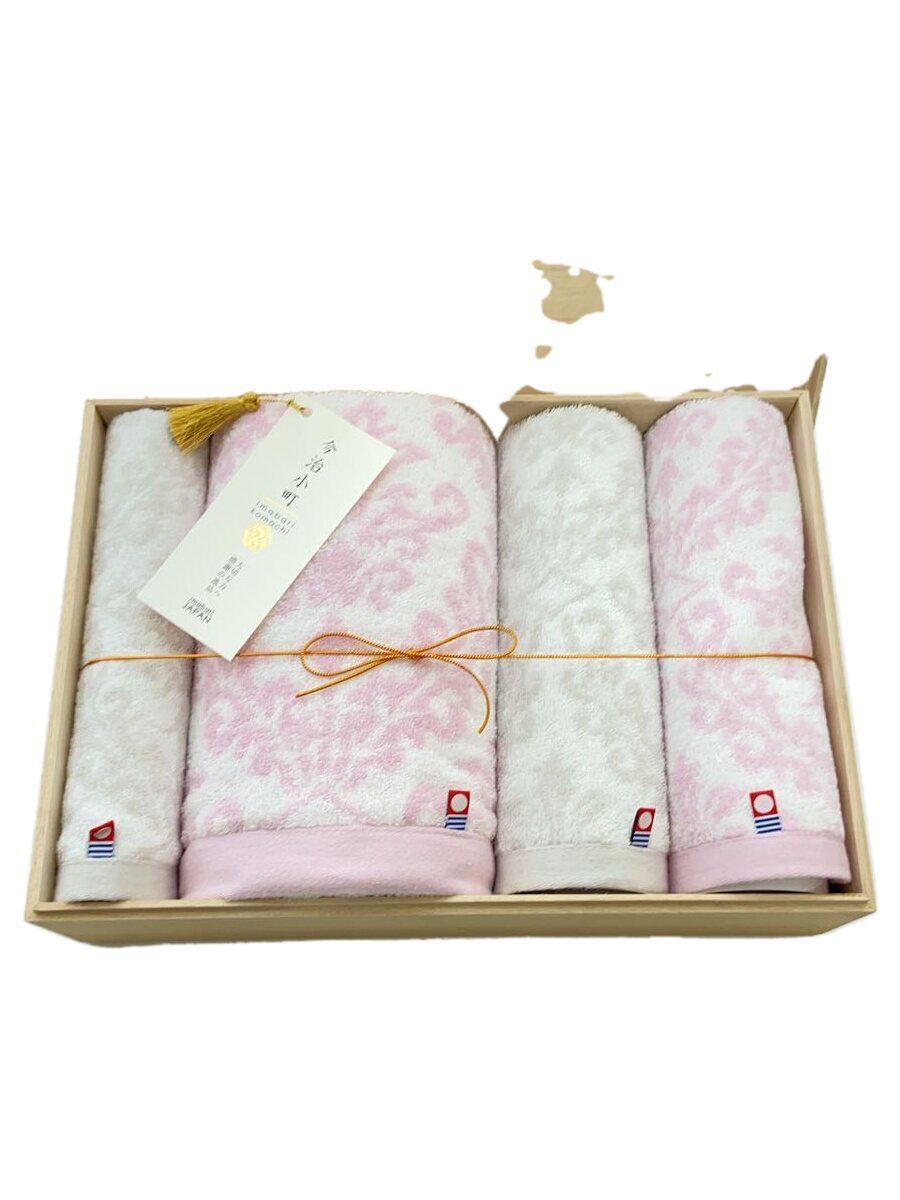 【中古】今治謹製◆タオル/4点セット/バスタオルx1、フェイスタオルx2、ハンドタオルx1/PNK/TIK7003605..