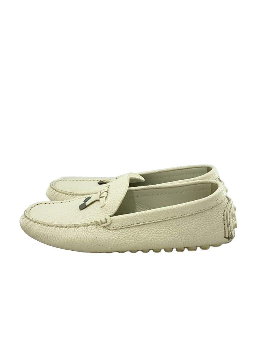 【中古】LOUIS VUITTON◆ローファー/US7.5/WHT/レザー/VA1104【シューズ】