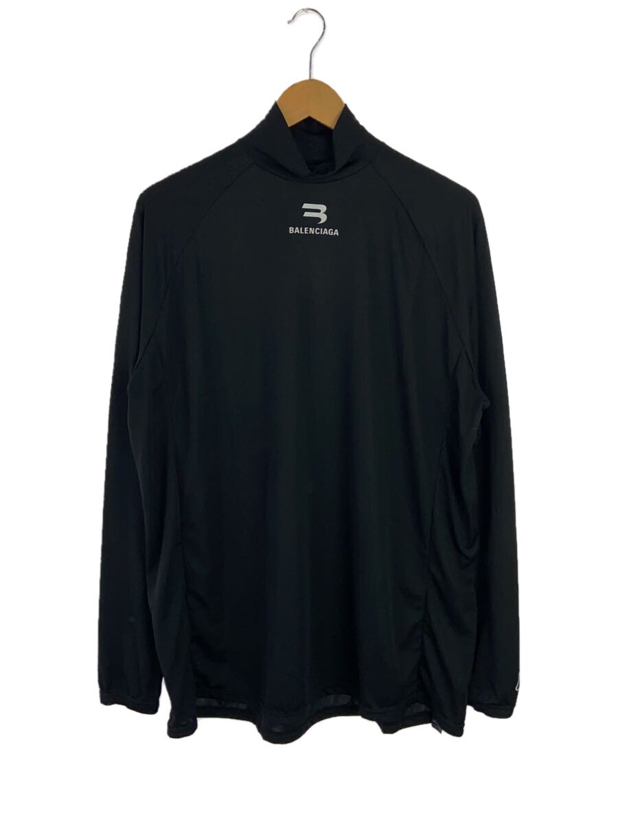 BALENCIAGA◆カットソー/M/ポリエステル/BLK/661749 444B8/ACTIVEWEAR//