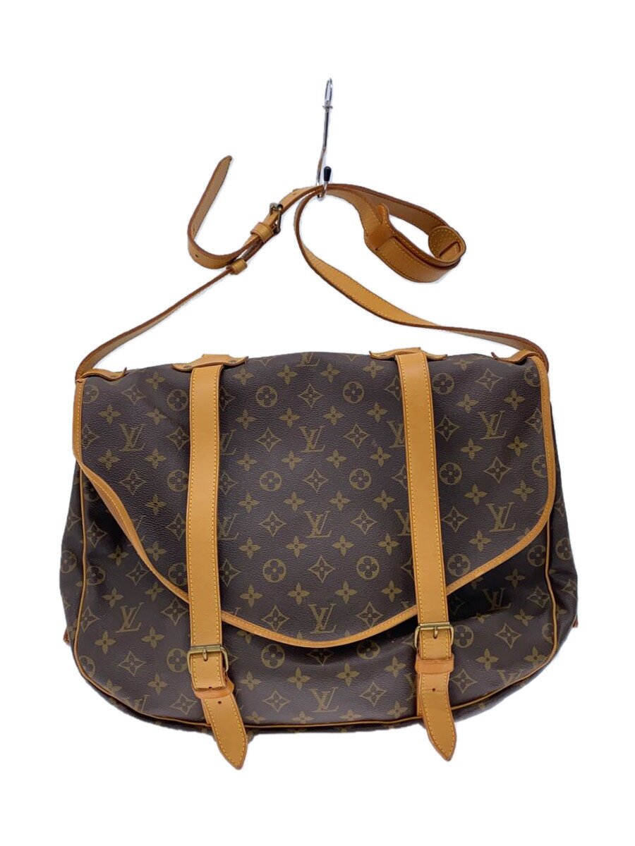 Rakuten - 【中古】LOUIS VUITTON◆ソミュール43_モノグラム・キャンバス/PVC/BRW【バッグ】