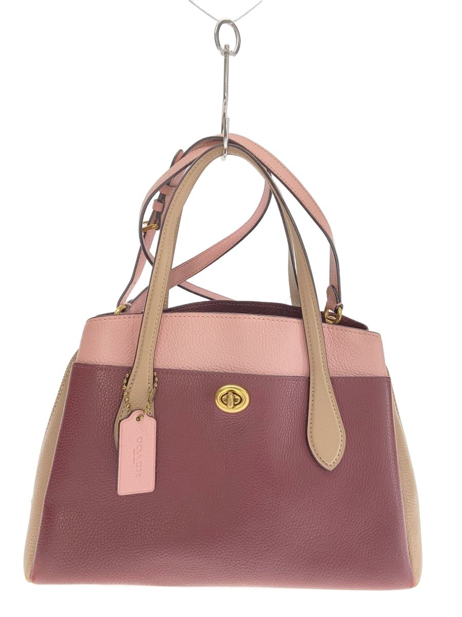 COACH - 【中古】COACH◆ハンドバッグ/レザー/PNK/5208【バッグ】