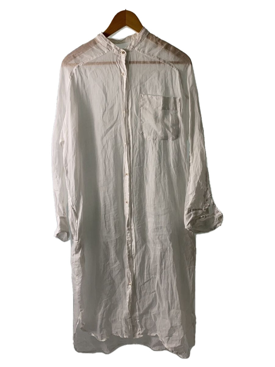 blanc basque◆シャツワンピース/38/リネン/WHT/BB01-405