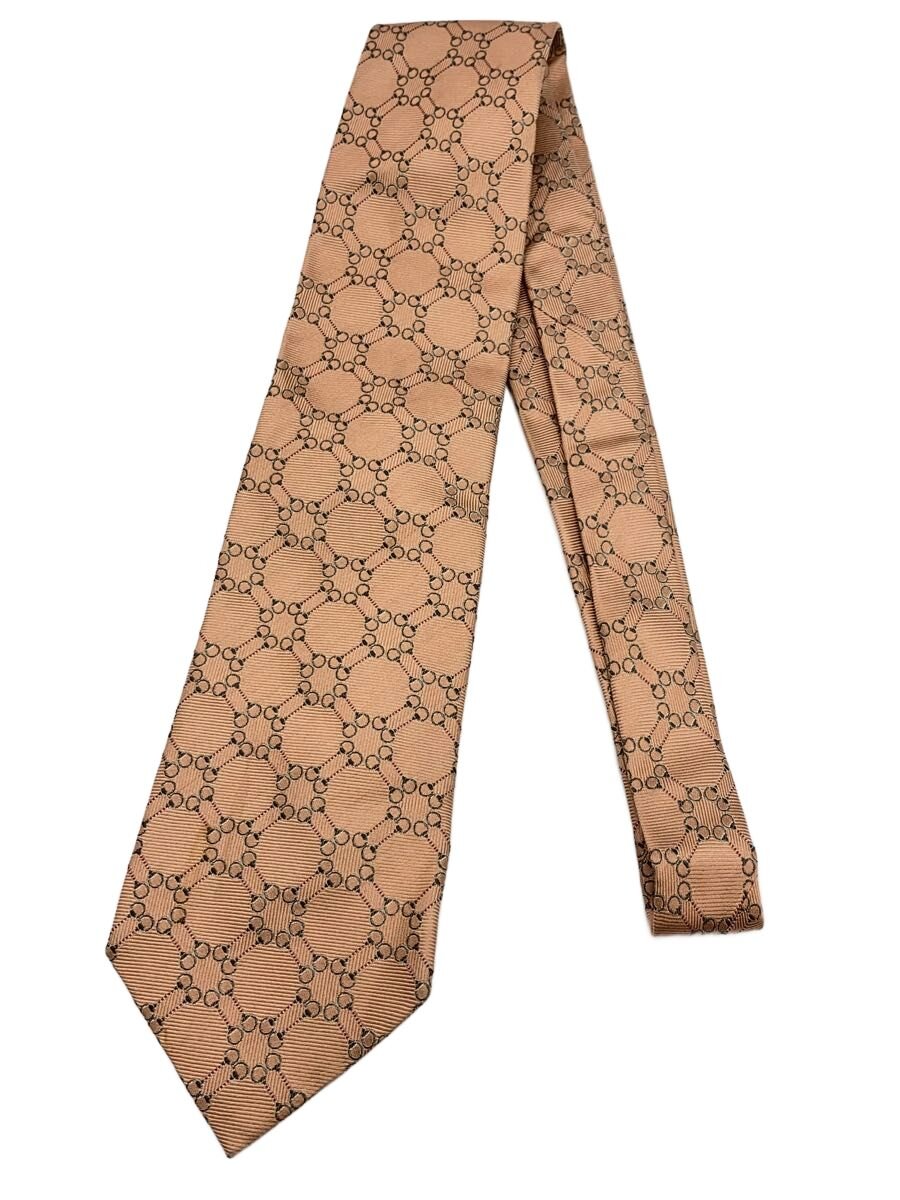【中古】GUCCI◆ネクタイ/シルク/BEG/総柄/メンズ【服飾雑貨他】