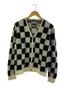 【中古】UNUSED◆カーディガン(厚手)/1/モヘア/BLK/チェック/US1889【メンズウェア】