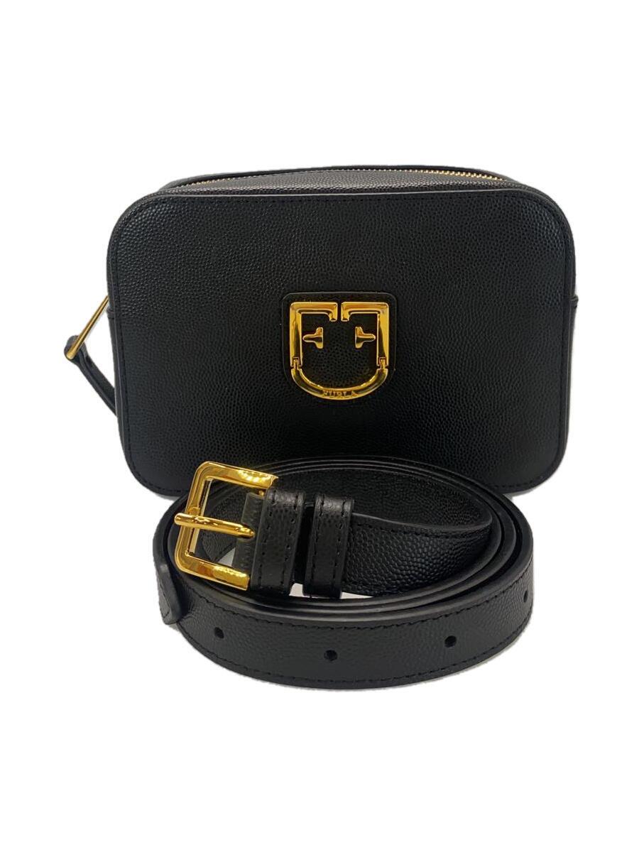 Furla - 【中古】FURLA◆ショルダーバッグ/レザー/BLK/無地【バッグ】