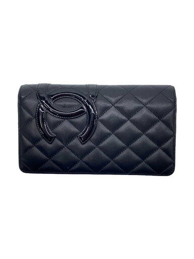 【中古】CHANEL◆長財布/カンボライン/レザー/ブラック【服飾雑貨他】 【中古】CHANEL◆長財布/カンボライン/レザー/ブラック【服飾雑貨他】