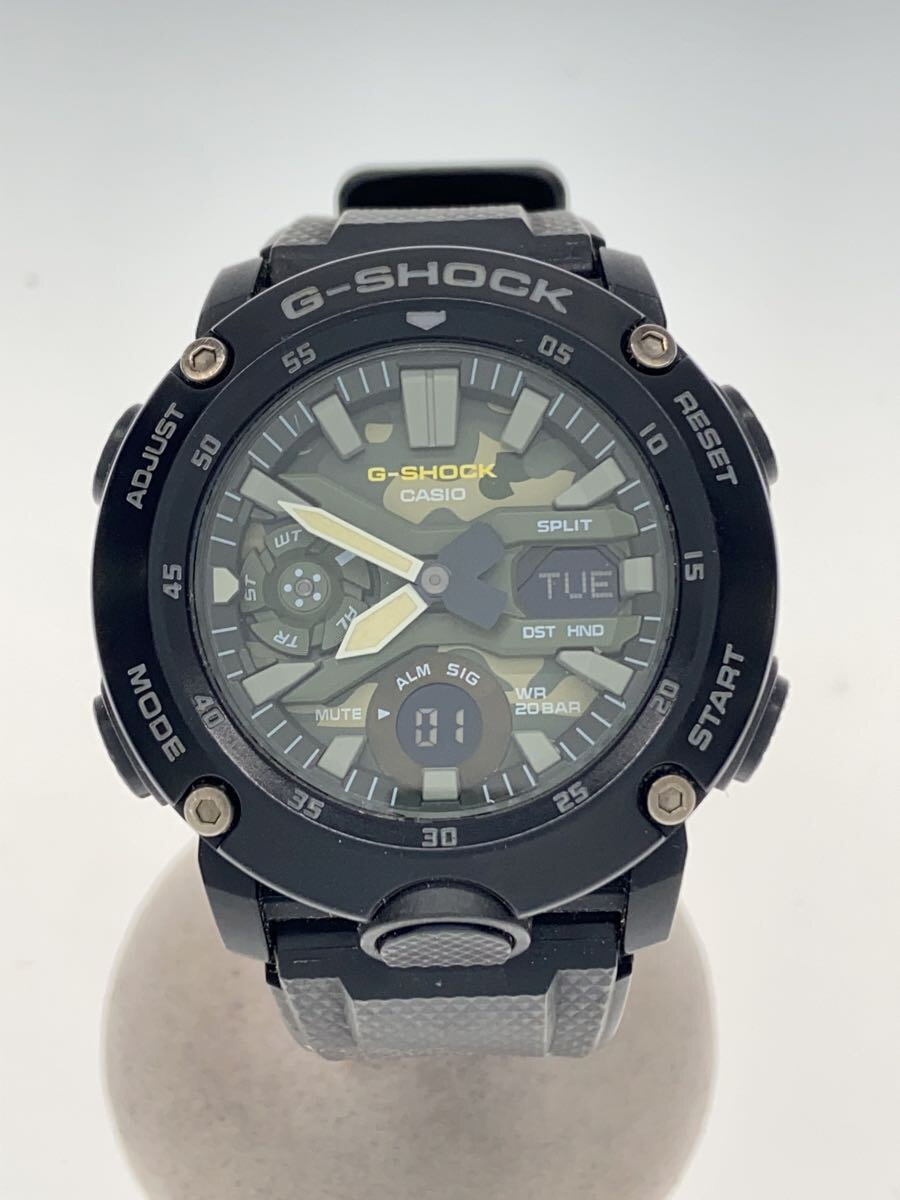 【中古】CASIO◆クォーツ腕時計_G-SHOCK/デジアナ/BLK【服飾雑貨他】