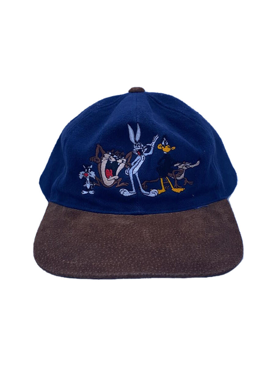 【中古】WARNER BROS/キャップ/--/コットン/BLU/無地/メンズ【服飾雑貨他】