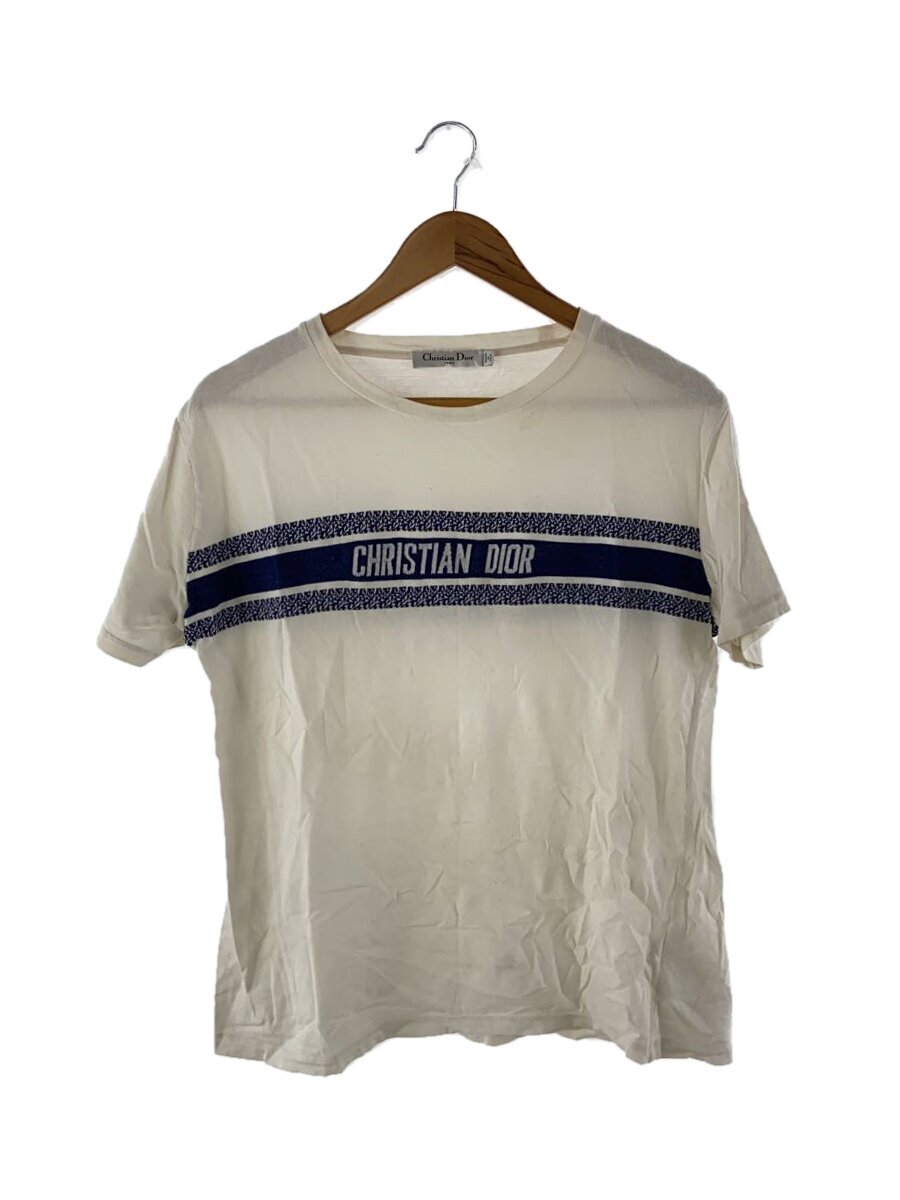【中古】Christian Dior◆L/23SS/シグネチャーバンドロゴTシャツ/L/コットン/WHT/143T04A4043/首回り【メンズウェア】