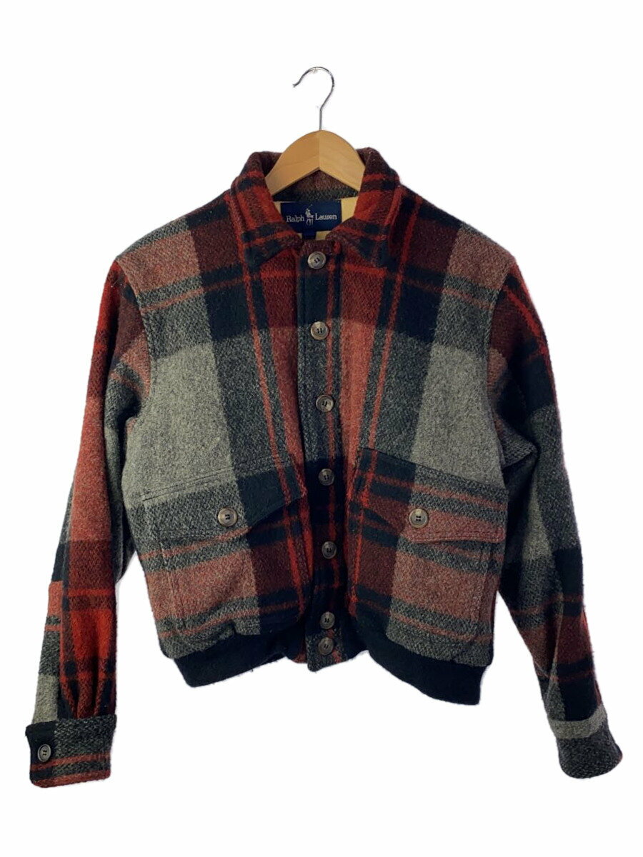 【中古】POLO RALPH LAUREN◆ジャケット/M/ウール/RED【メンズウェア】
