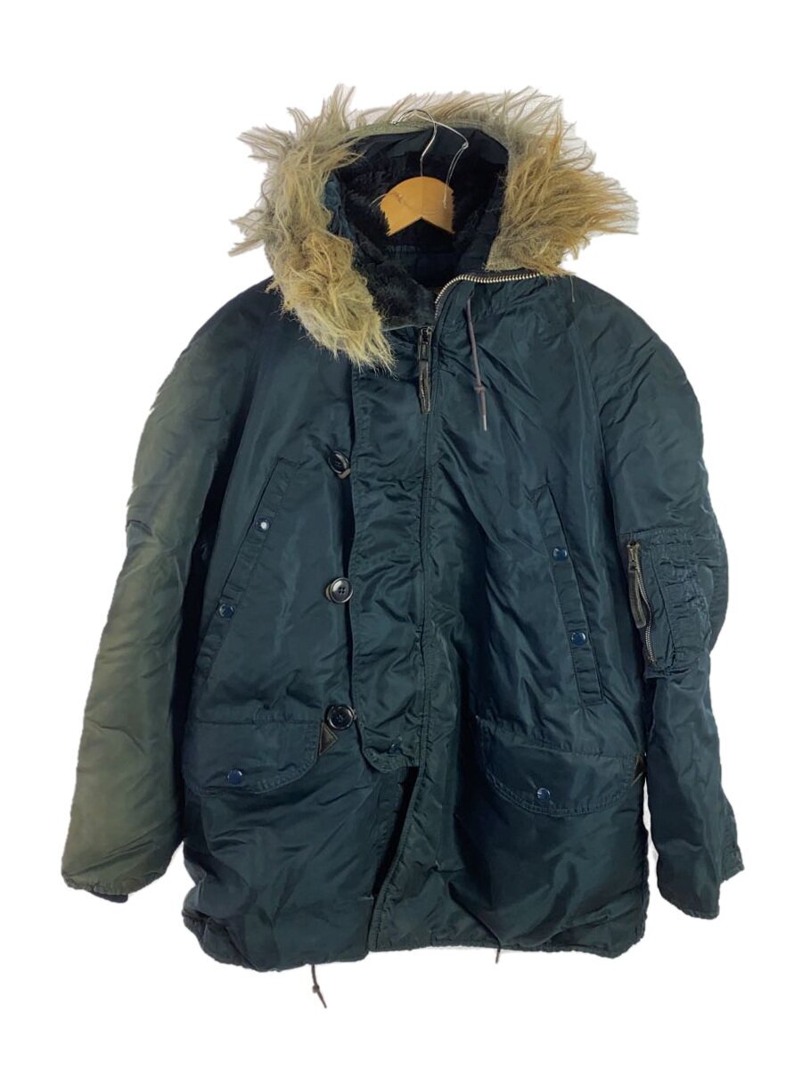 【中古】ALPHA INDUSTRIES◆ミリタリージャケット/M/ナイロン/ネイビー/無地【メンズウェア】