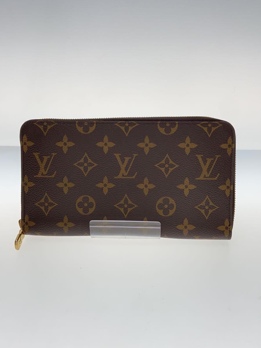 【中古】LOUIS VUITTON◆ジッピー・オーガナイザー_モノグラム・キャンバス/ブラウン/総柄/長財布/ロングウォレット【服飾雑貨他】