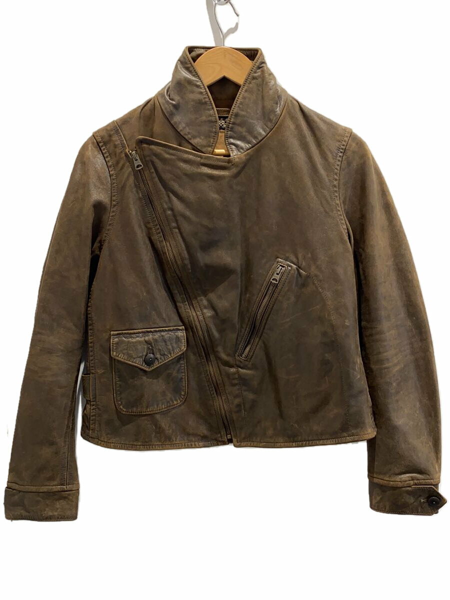 RRL◆Davies/24 model double rider jacket/XL/牛革/BRW/28295019500