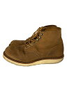 【中古】RED WING◆6-INCH CLASSIC ROUND BOOT/6 インチクラシックラウンドブーツ/US7.5/BEG/スウェー【シューズ】