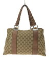 【中古】GUCCI◆トートバッグ/キャンバス/カーキ/総柄/232947/■角スレ有【バッグ】