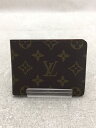 【中古】LOUIS VUITTON◆ポルト・フォイユ・ミュルティプル_モノグラム_BRW/PVC/BRW/レディース【服飾雑貨他】