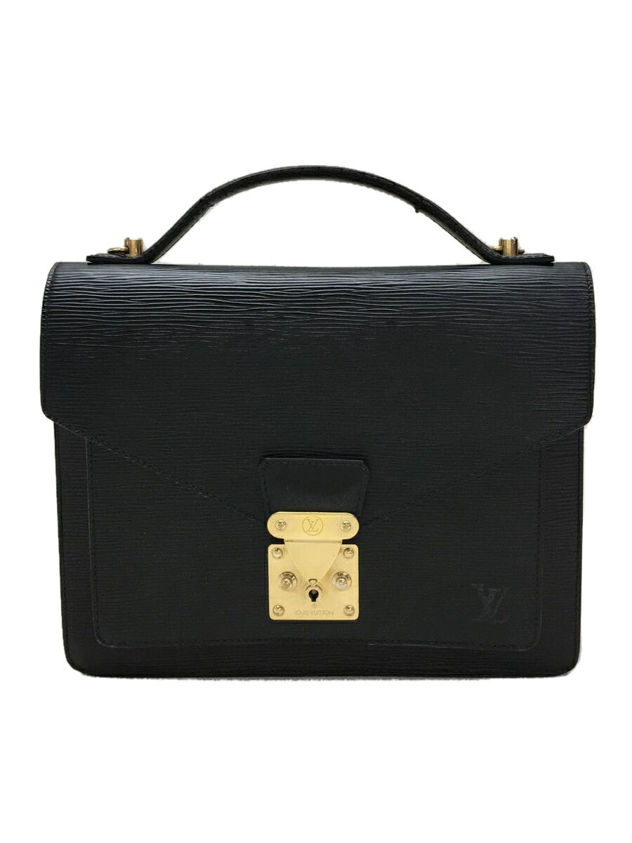 【中古】LOUIS VUITTON◆モンソー_エピ_ブラック/レザー/M52122/SR0969/※ストラップ欠品、劣化有【バッグ】