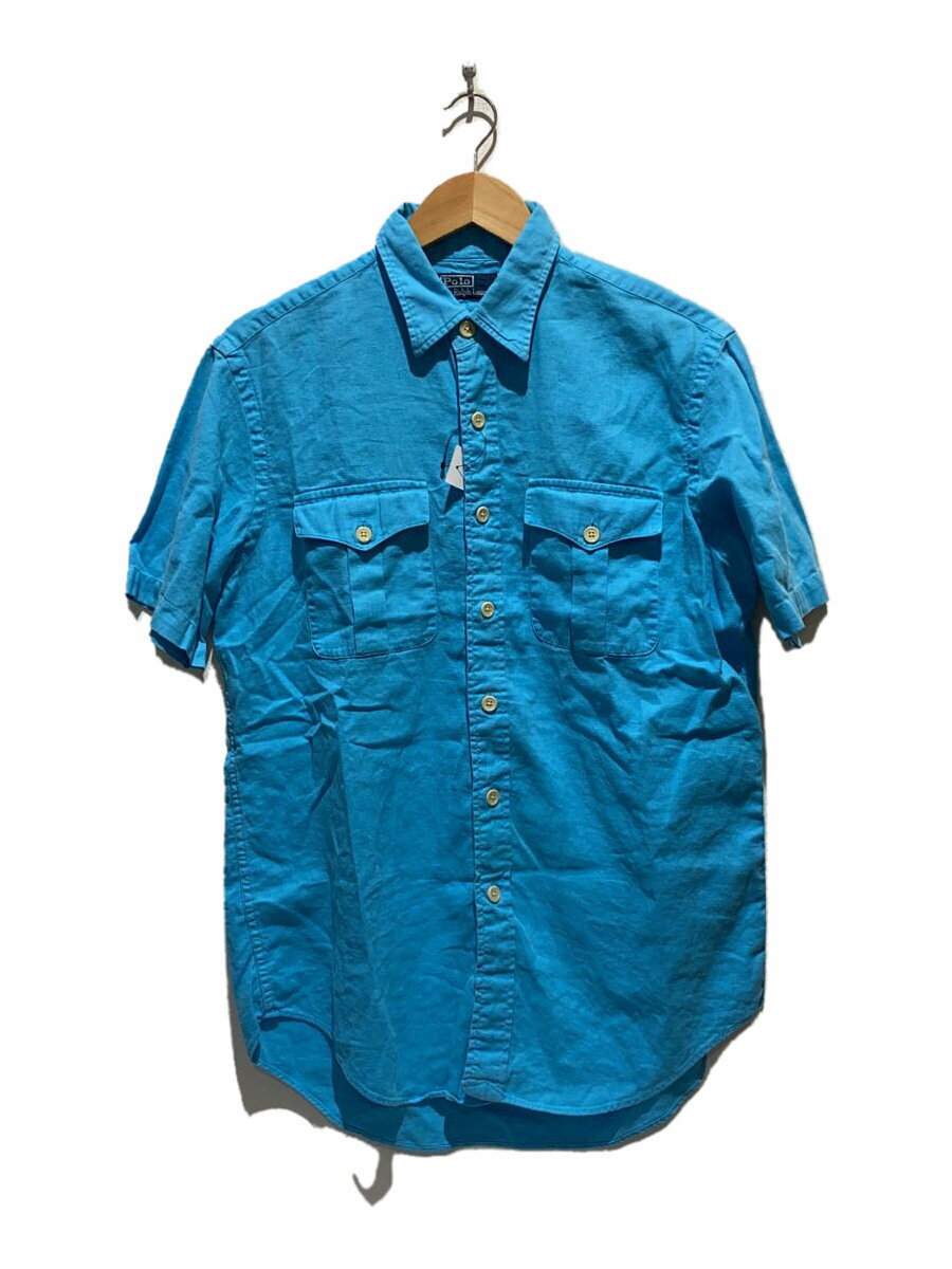 Rakuten - 【中古】POLO RALPH LAUREN◆90s～/サファリシャツ/M/リネン×コットン/BLU//【メンズウェア】