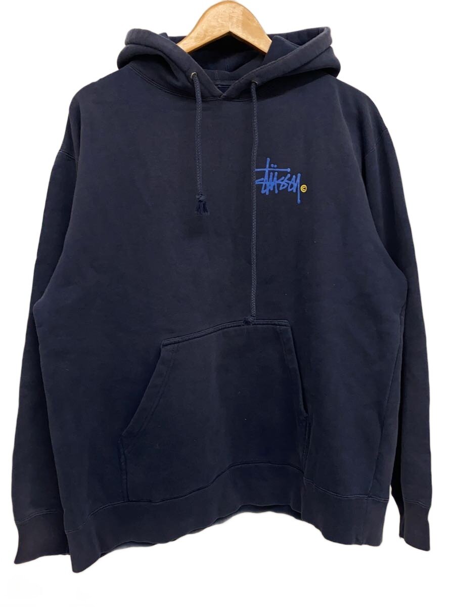 モ*ロ様 STUSSY パーカー 刺繍ロゴ ネイビー イエロー M 完売 人気 モ