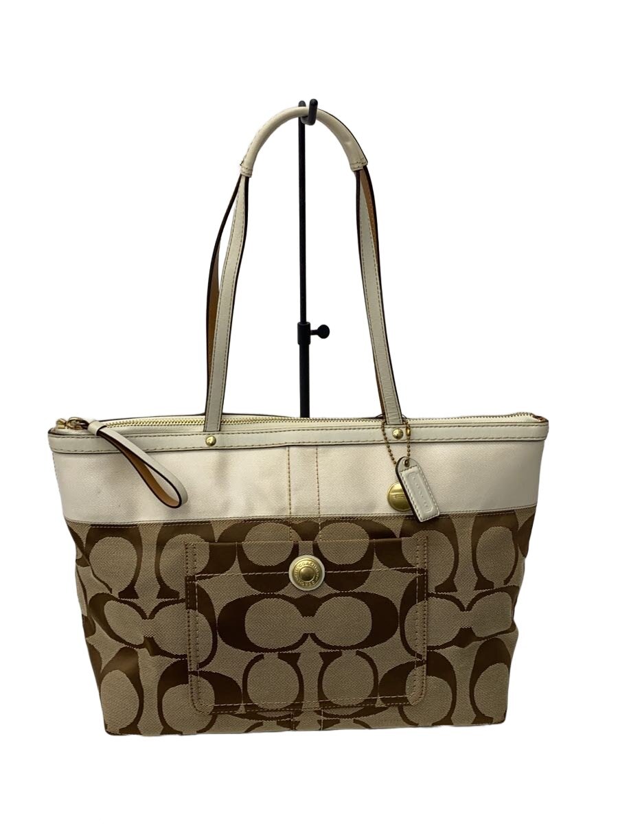 【ブランド】COACH 【ブランドカナ】コーチ 【型番】 【程度】B 【サイズ】 【メインカラー】ホワイト 【素材・生地】キャンバス 【キーワード】　　　/ 2026/06/25 スーパーセカンドストリートイオン仙台中山店【3914】【中古】COACH◆トートバッグ_シグネチャー/キャンバス/WHT ブランド COACH 型番 カラー ホワイト 柄 総柄 素材・生地 キャンバス>色・素材について サイズ >サイズ表示について 実寸（cm） 【バッグ】 マチ：14 / 高さ：23.5 / 幅：39 / 持ち手：/ 【その他】 その他サイズ：/ 商品は　スーパーセカンドストリートイオン仙台中山店の店頭にて販売しております。商品に関するお問合わせは、お電話(TEL:022-303-3195)にて、問合わせ番号：2319745385616をお伝えください。 配送方法やお支払い方法に関するお問い合わせは、サポートセンターまでご連絡をお願いします。 ※お電話の対応は営業時間内のみとなります。お問い合わせフォームでお問い合わせの際はご注文番号をご記入下さい この商品に関する出品店舗からのコメント 表面に一部汚れが若干ございますが、まだまだご使用いただけるお品物です。