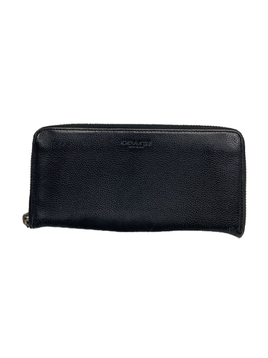 【中古】COACH◆長財布/レザー/BLK/メンズ/F58102【服飾雑貨他】