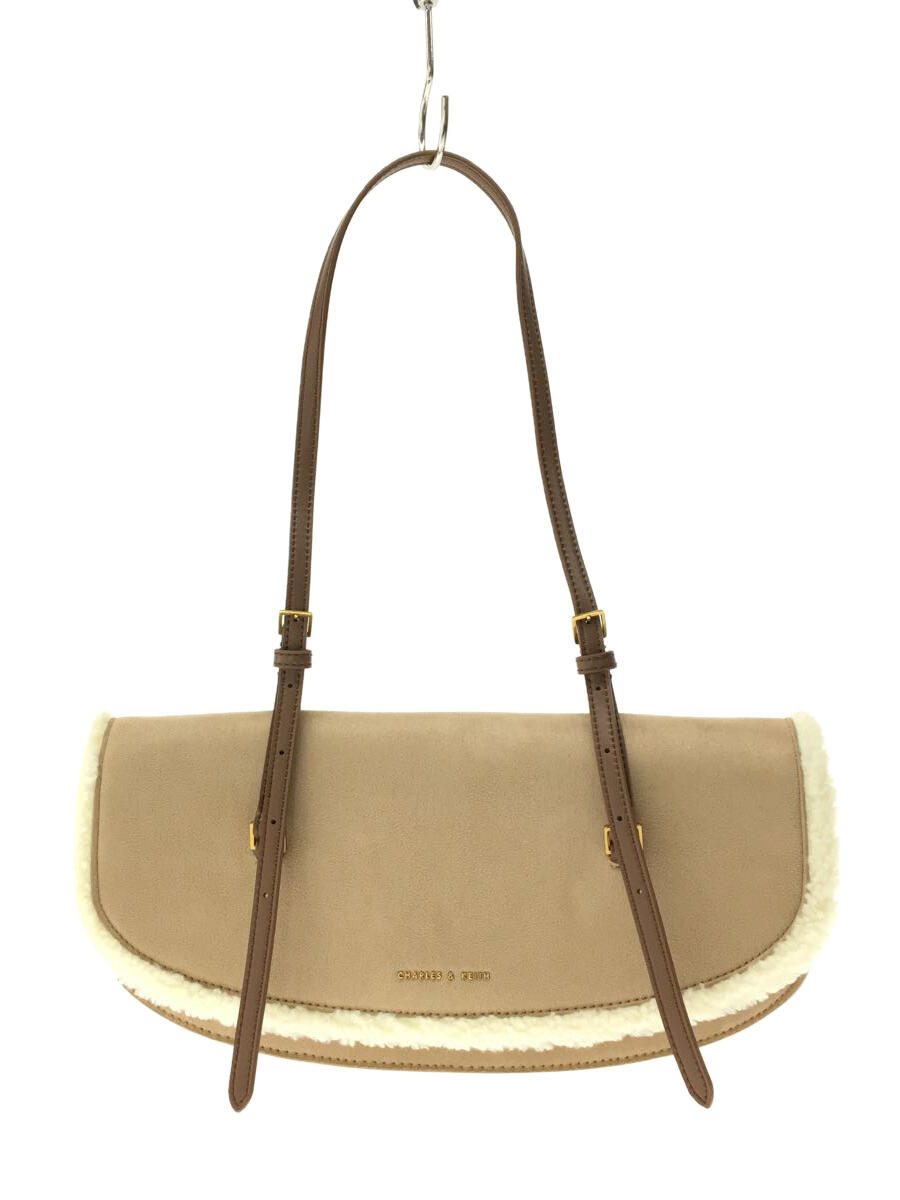 【中古】CHARLES&KEITH◆トートバッグ/細ハンドルトートバッグ/2way/フェイクレザー/BRW【バッグ】