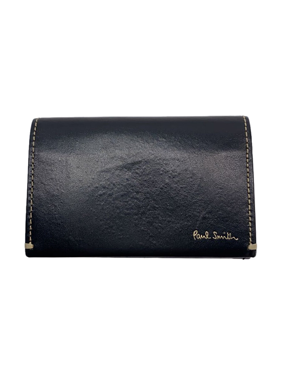 【中古】Paul Smith◆カードケース/レザー/BLK/無地/メンズ【服飾雑貨他】