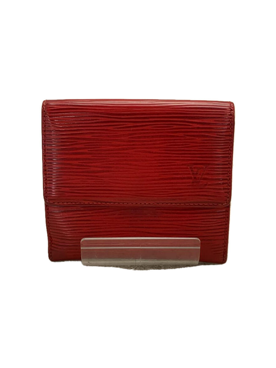 【中古】LOUIS VUITTON◆ポルト・モネ・ビエ・カルト・クレディ_エピ_RED/レザー/RED/レディース【服飾雑貨他】
